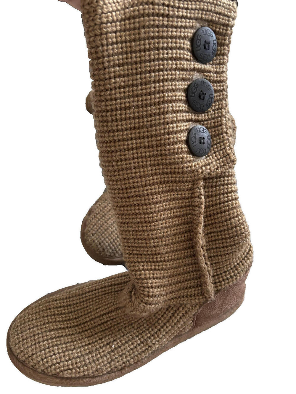 UGGS sz 9 light brown suede and knit long boots